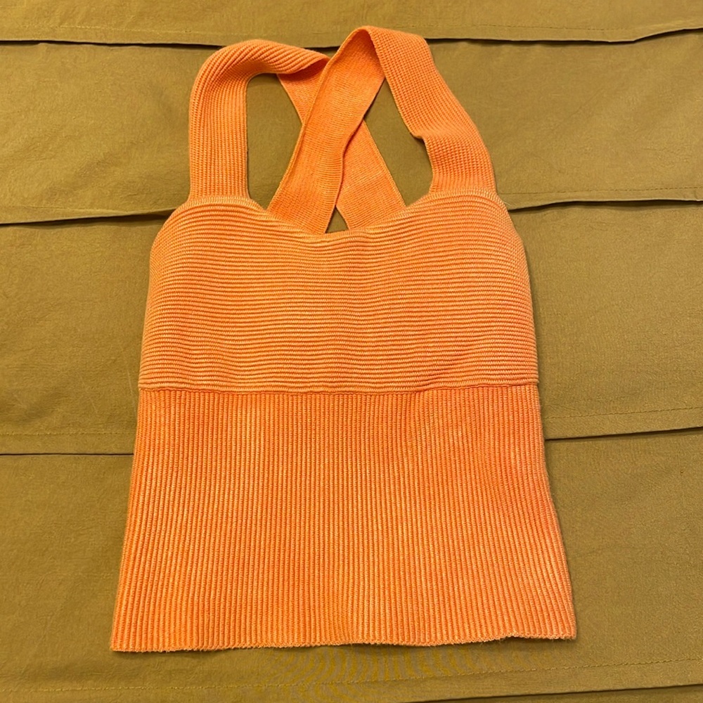 Abercrombie & Fitch Ottoman Cross Back Tank - Orange XS